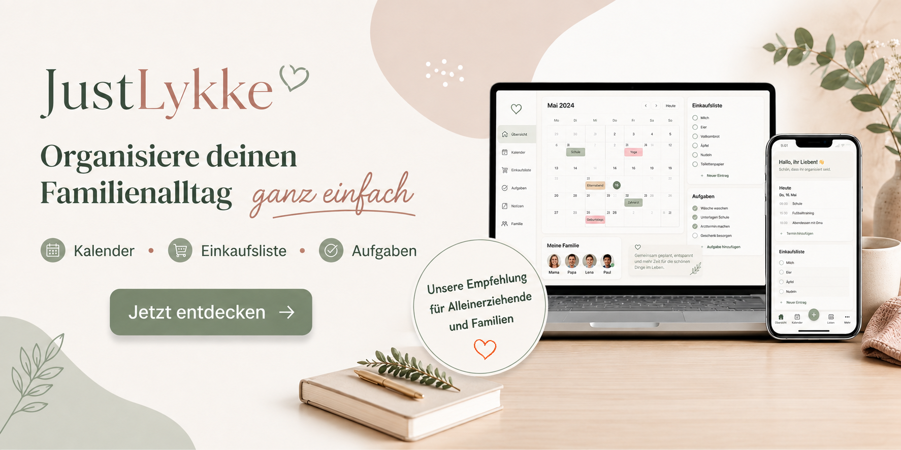 JustLykke – Organisiere deinen Familienalltag ganz einfach