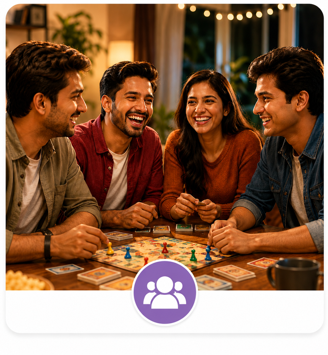 Freunde beim gemeinsamen Spieleabend